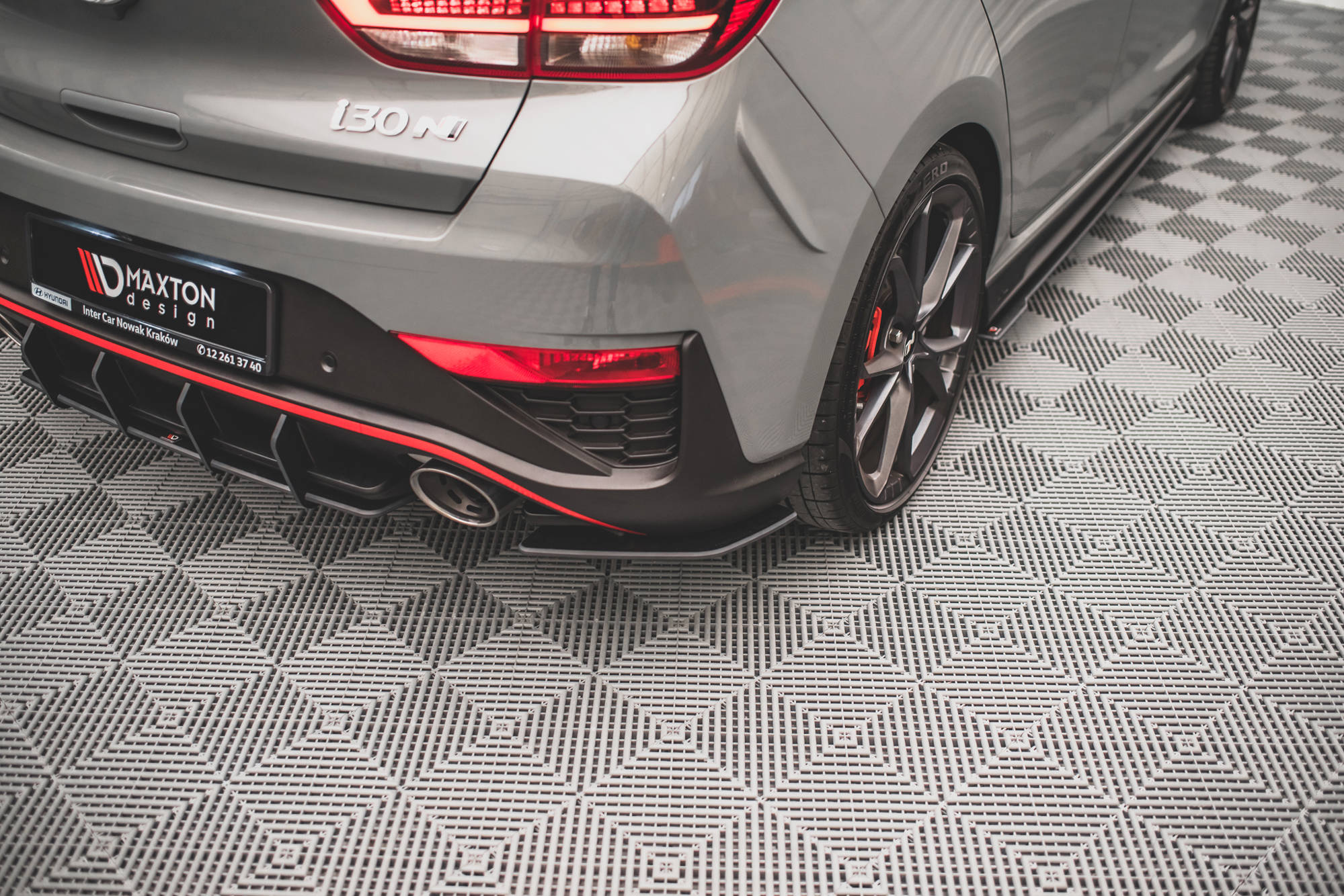 Street Pro Heck Ansatz Flaps passend für Hyundai I30 N Hatchback Mk3 FL rot