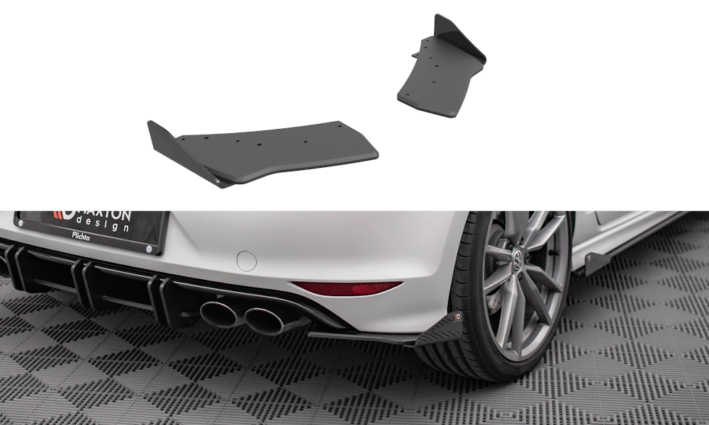 Street Pro Heck Ansatz Flaps passend für VW Golf R Mk7 rot+ Hochglanz Flaps