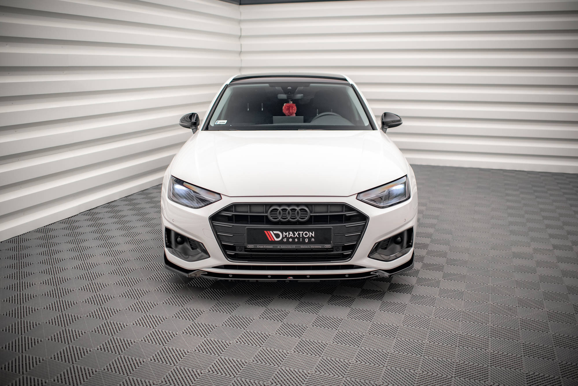 Street+ Spoilerlippe Front Ansatz V.1 passend für Audi A4 B9 FL schwarz Hochglanz