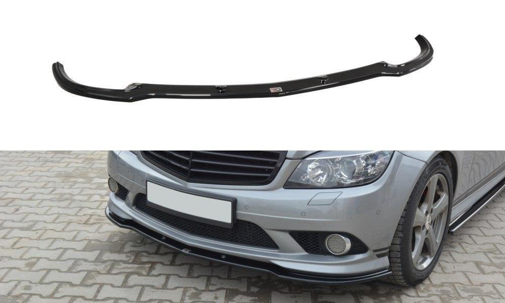 Street+ Spoilerlippe Front Ansatz passend für Mercedes C Limousine / Kombi AMG-Line W204 / S204 schwarz Hochglanz
