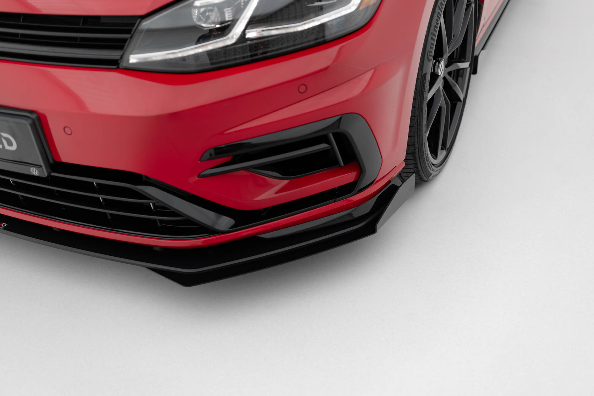 Street Pro Spoilerlippe Front Ansatz + Flaps passend für VW Golf R / R-Line Mk7 FL schwarz Hochglanz