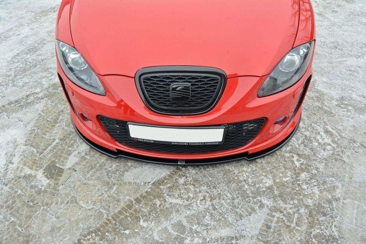 Street+ Spoilerlippe Front Ansatz passend für Seat Leon II MS Design schwarz Hochglanz