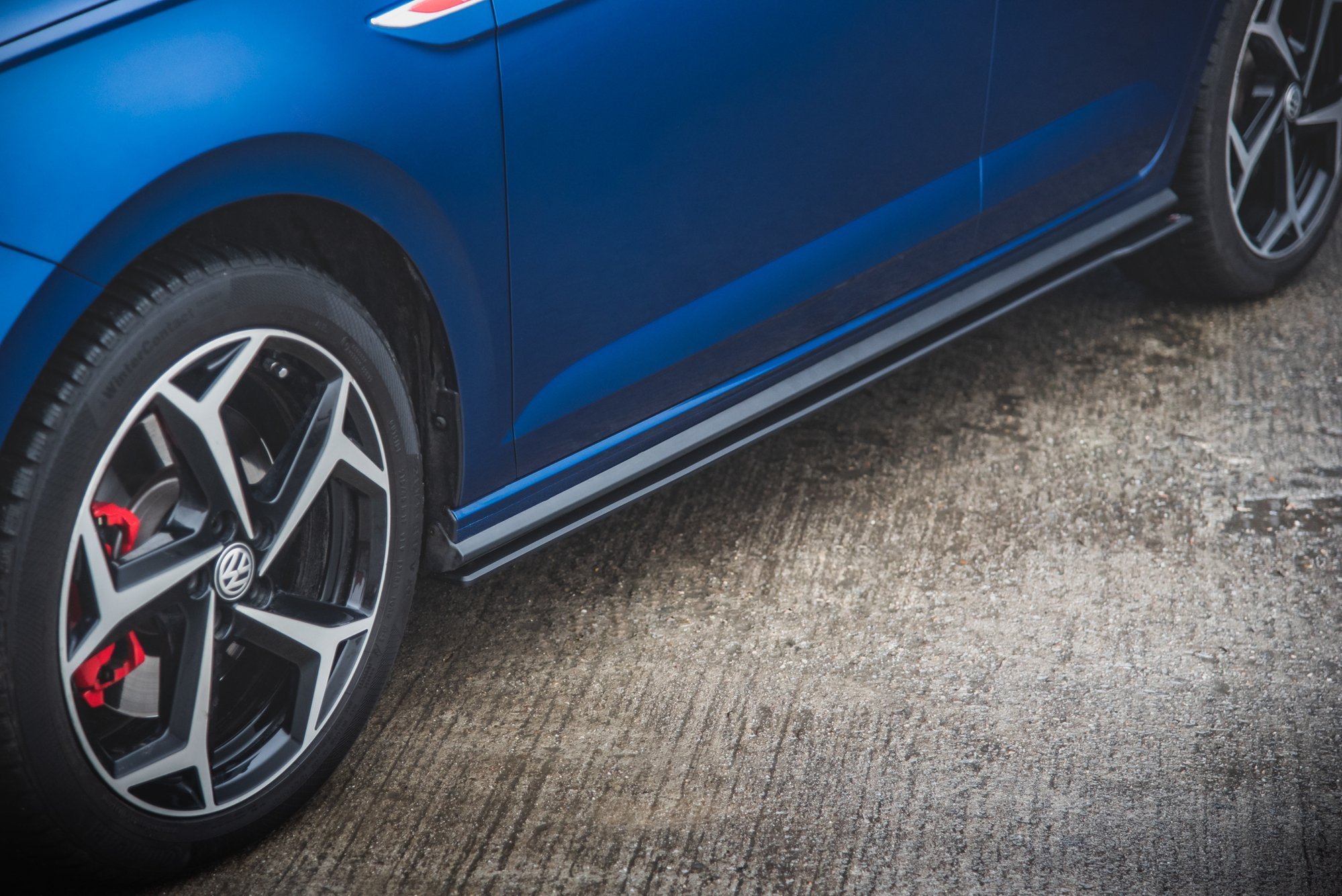 Street Pro Seitenschweller Leisten passend für VW Polo GTI Mk6 rot