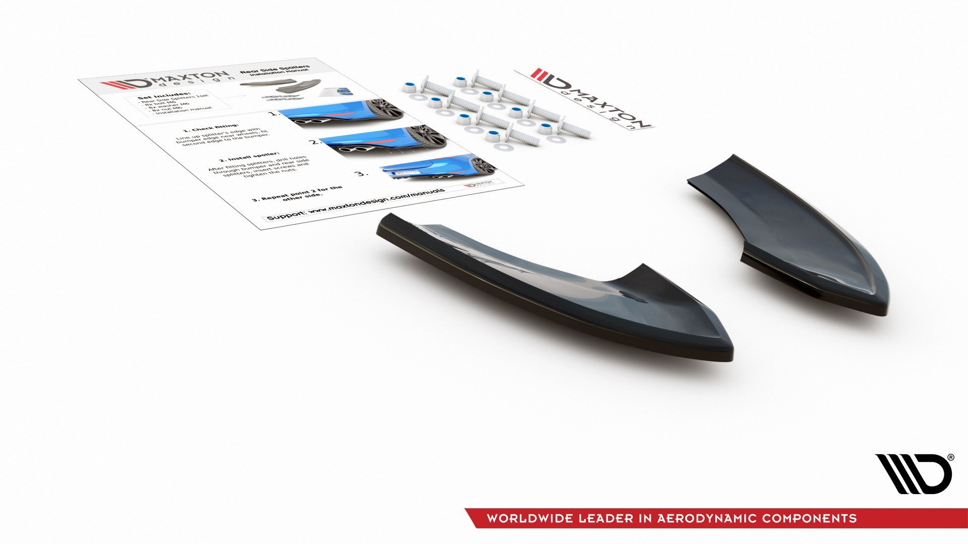 Street+ Heck Ansatz Flaps passend für VW Golf 7 GTI TCR rot Hochglanz