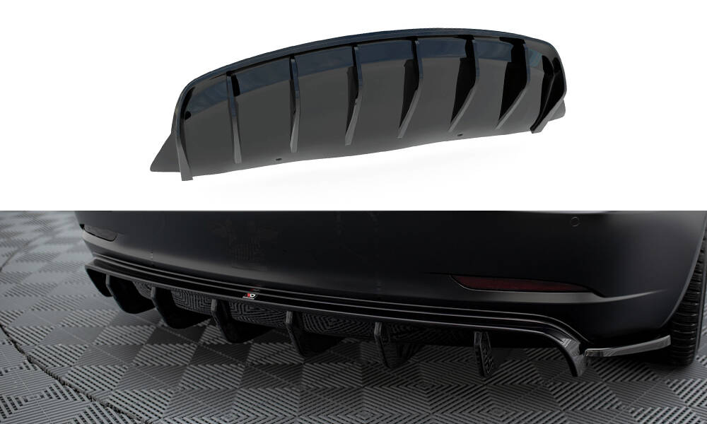 Heckansatz Diffusor V.2 passend für Tesla Model 3 schwarz Hochglanz