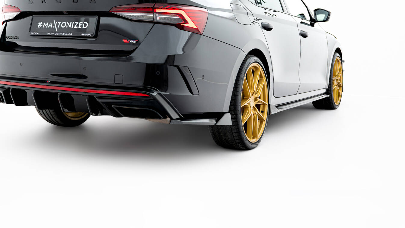 Street+ Heck Ansatz Flaps V.8 passend für Skoda Octavia RS Liftback / Combi Mk4 schwarz Hochglanz