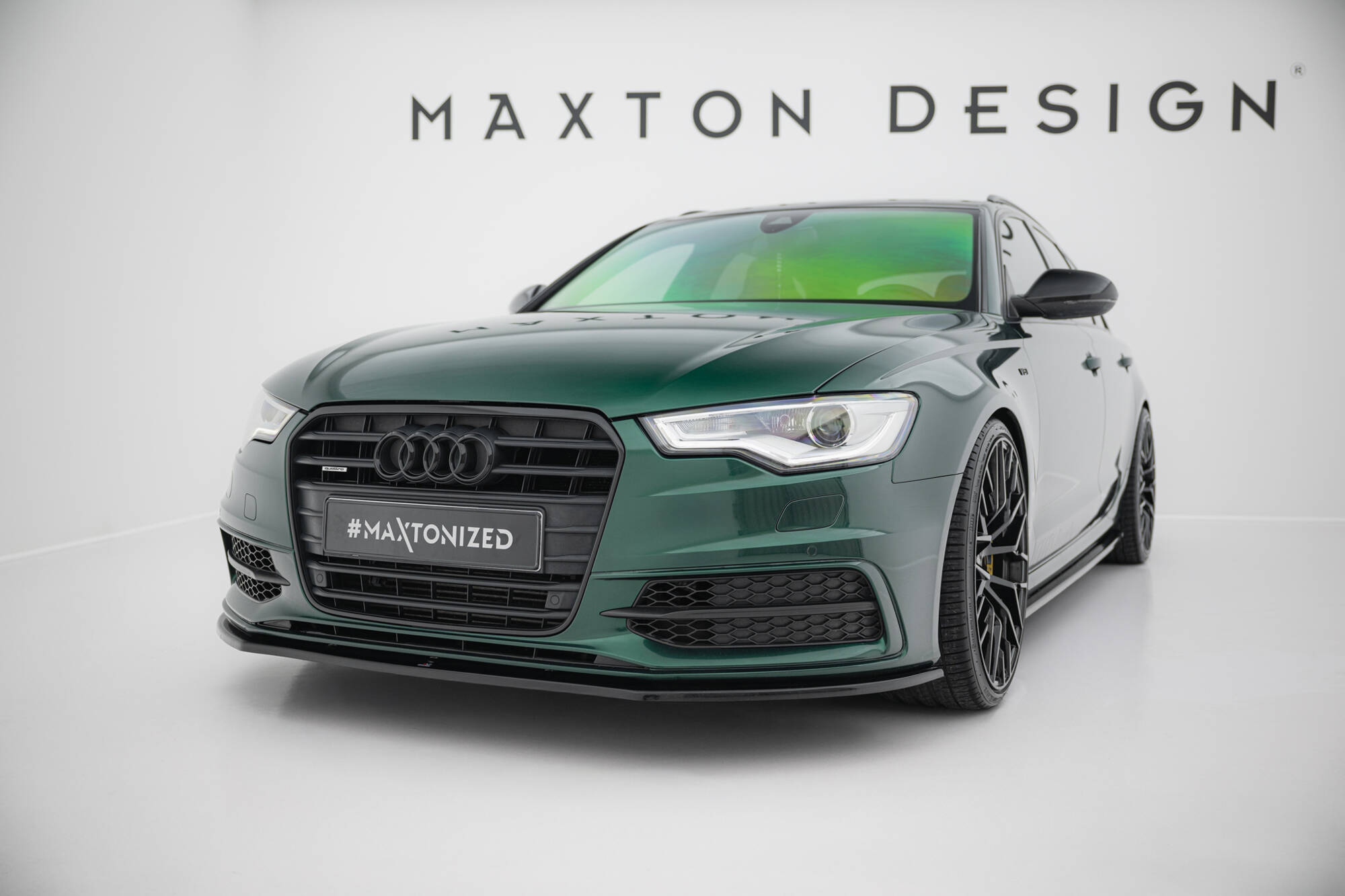 Street+ Spoilerlippe Front Ansatz V.1 passend für Audi S6 / A6 S-Line C7 schwarz Hochglanz