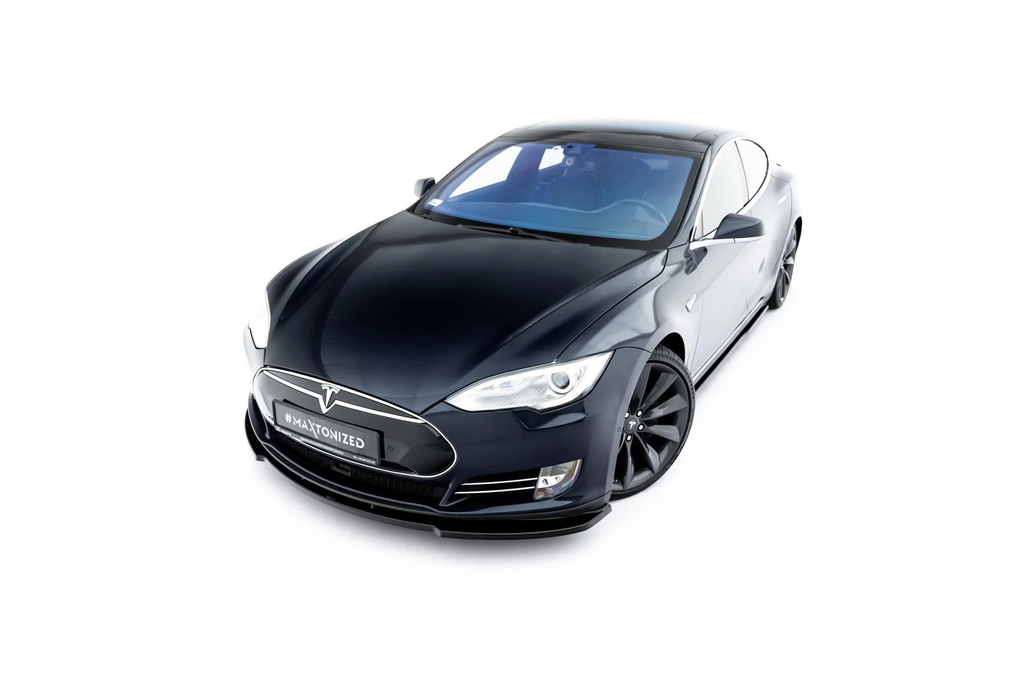 Frontlippe V.2 passend für Tesla Model S Mk1 schwarz Hochglanz