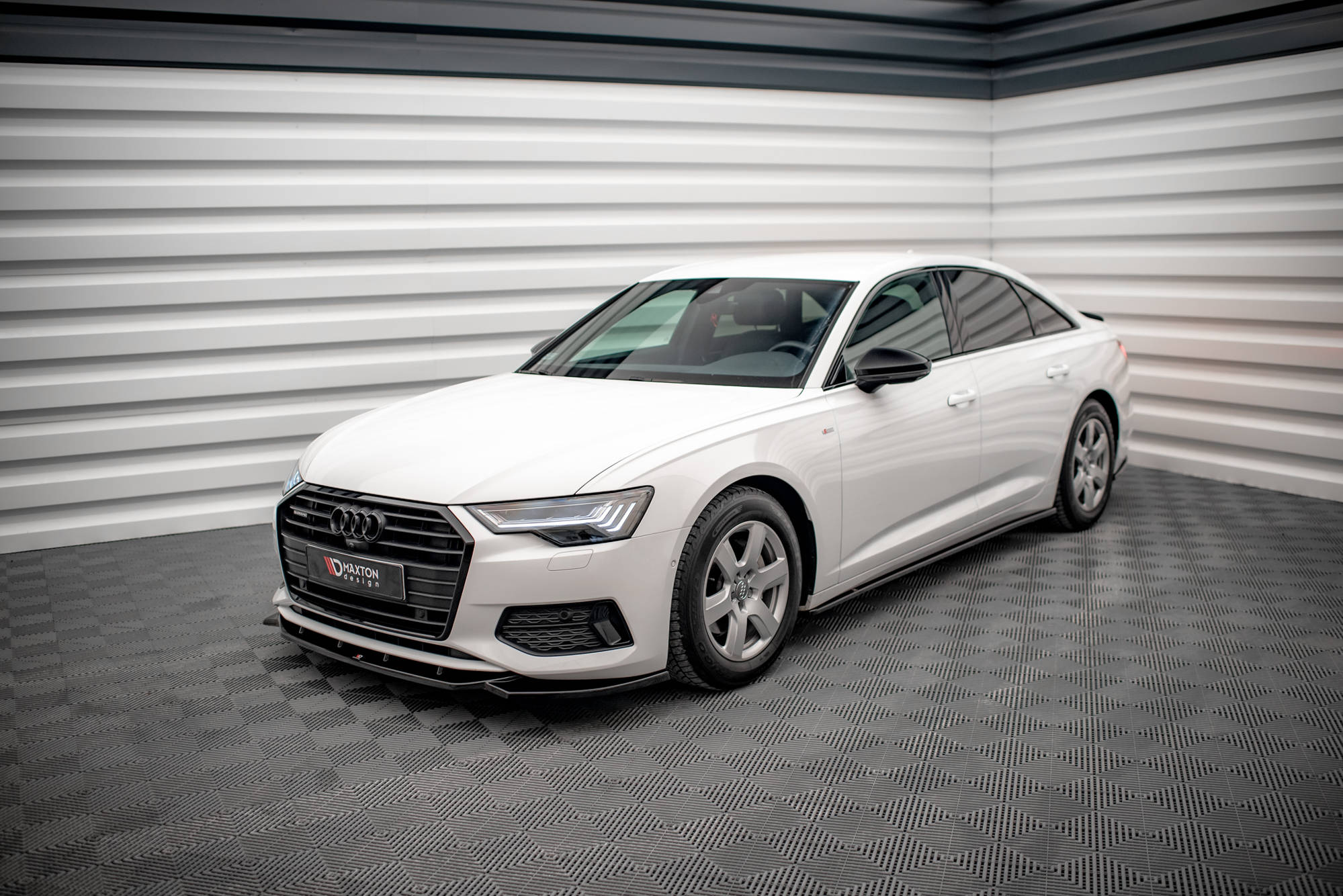Street+ Seitenschweller Leisten passend für Audi A6 C8 schwarz Hochglanz