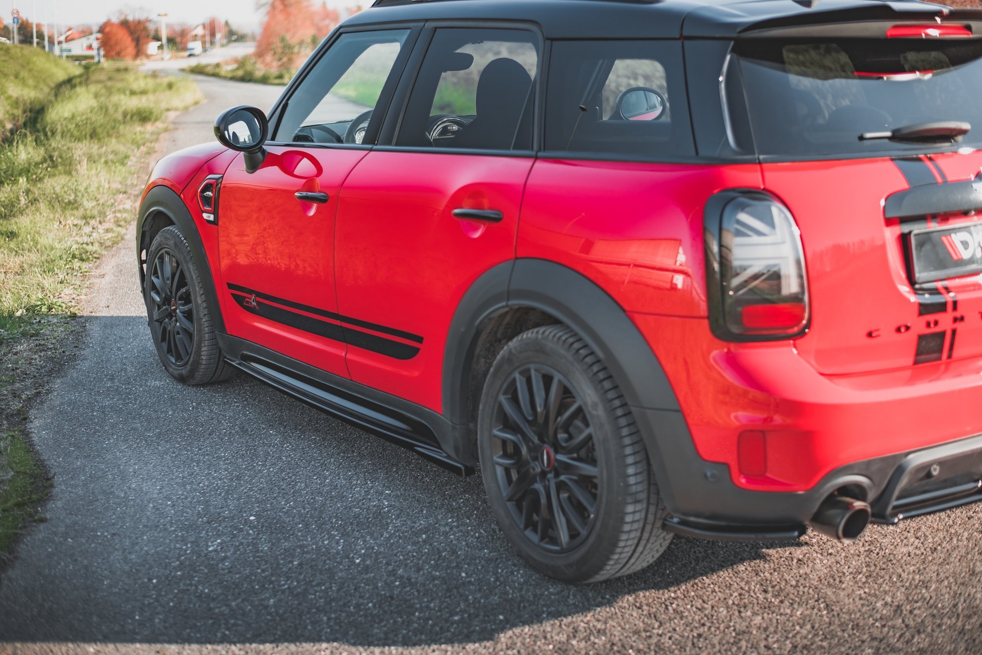 Street+ Seitenschweller Leisten passend für Mini Countryman Mk2 F60 JCW schwarz Hochglanz