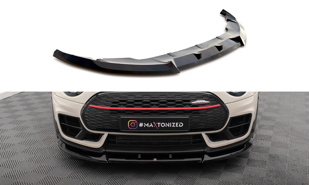 Street+ Spoilerlippe Front Ansatz V.1 passend für Mini Cooper Clubman John Cooper Works F54 FL schwarz Hochglanz