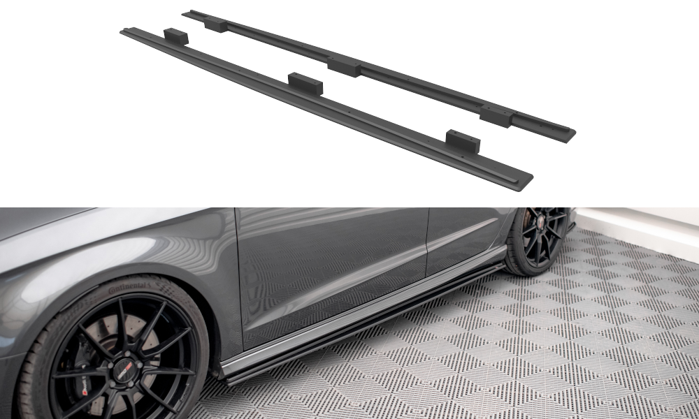 Street Pro Seitenschweller Leisten passend für Audi S3 Sportback 8V FL rot