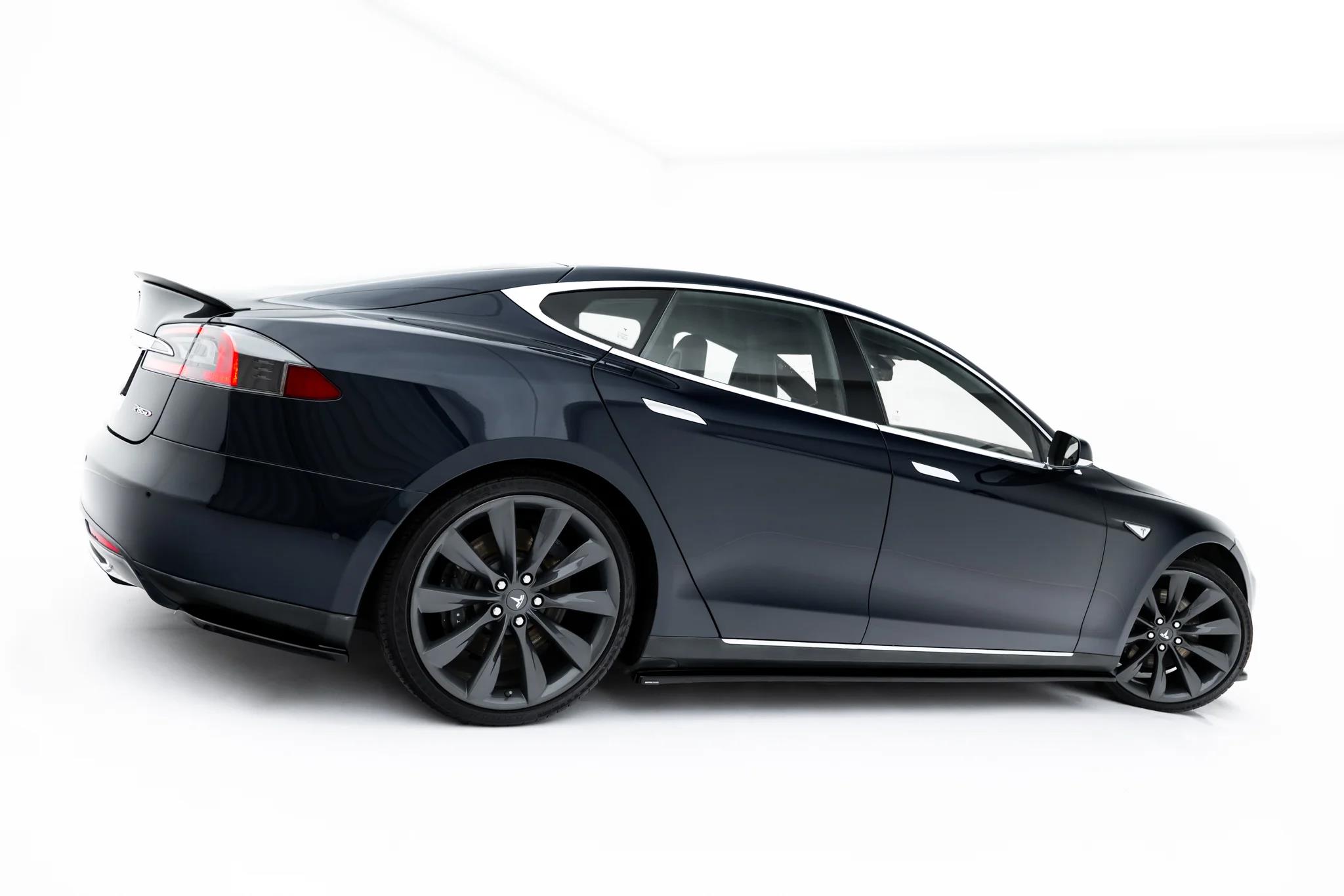 Seitenschweller Ansatz Paar V.1 passend für passend für Tesla Model S Mk1 schwarz Hochglanz