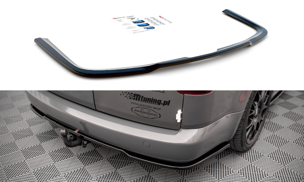 Street+ Mittlerer Diffusor Heck Ansatz RACE passend für VW Caddy Mk3 FL Carbon Look