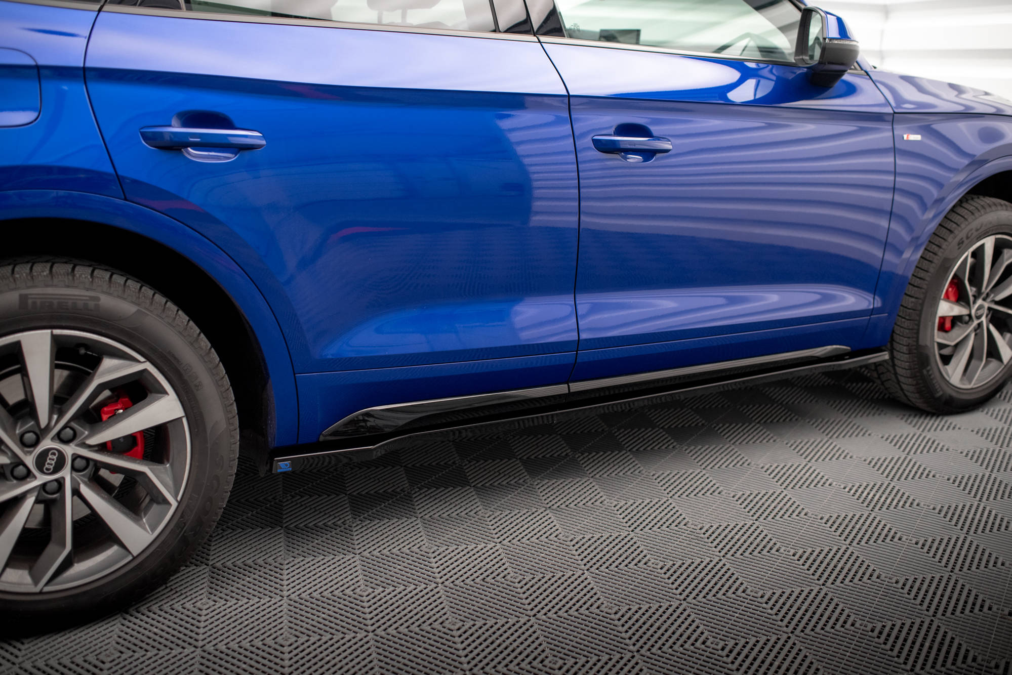 Street+ Seitenschweller Leisten passend für Audi SQ5 / Q5 S-Line SUV / Sportback Mk2 FL schwarz Hochglanz