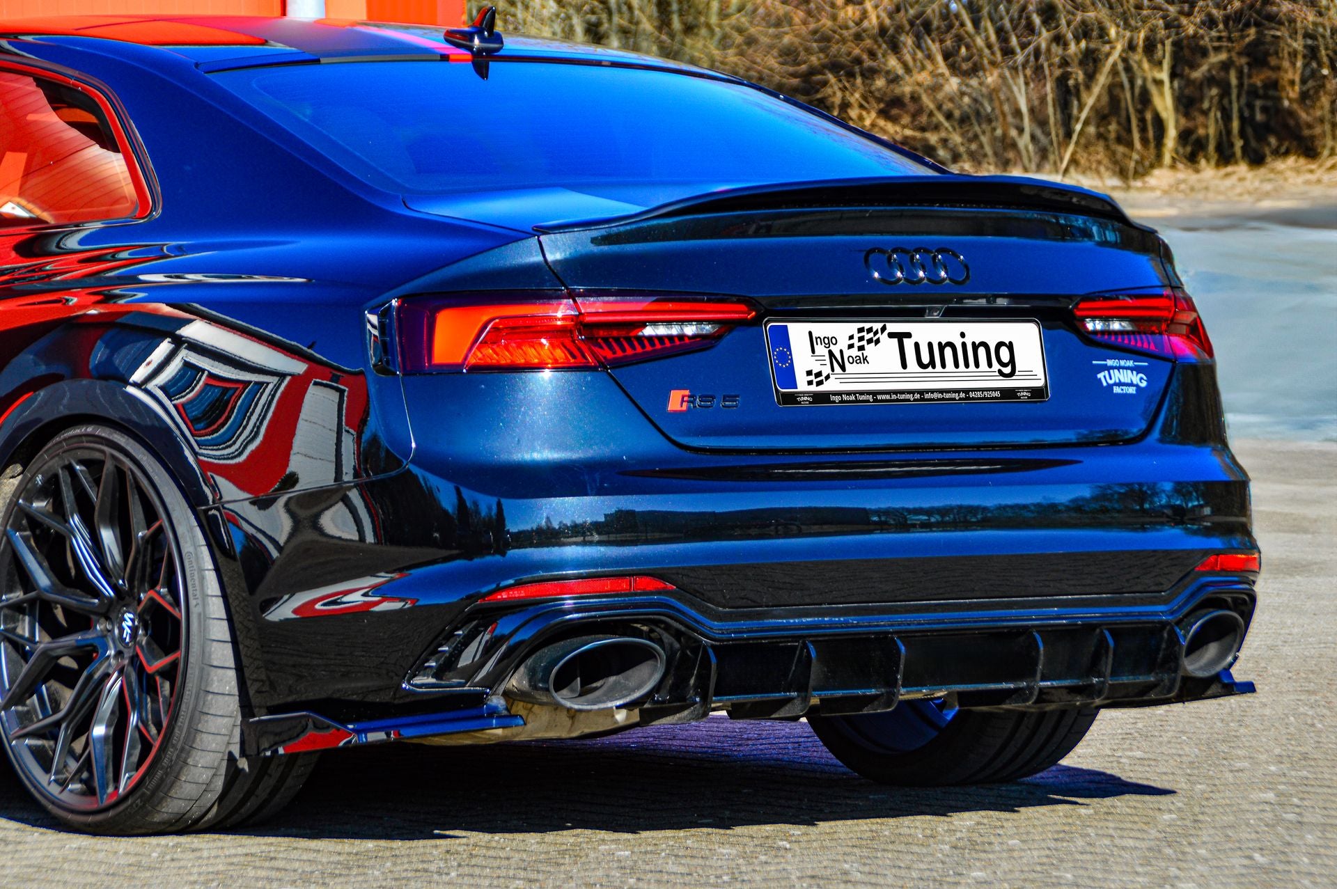 Heckspoiler Abrisskante aus ABS für Audi RS5 B9 F5 (Schwarz Matt)