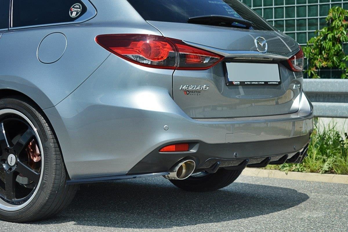 Diffusor Heck Ansatz für Mazda 6 GJ Mk3 schwarz Hochglanz