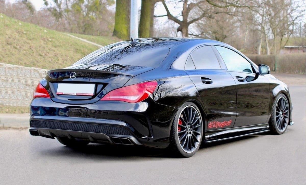 Street+ Seitenschweller Leisten passend für Mercedes CLA 45 AMG C117/A45 AMG W176 vor FL schwarz Hochglanz