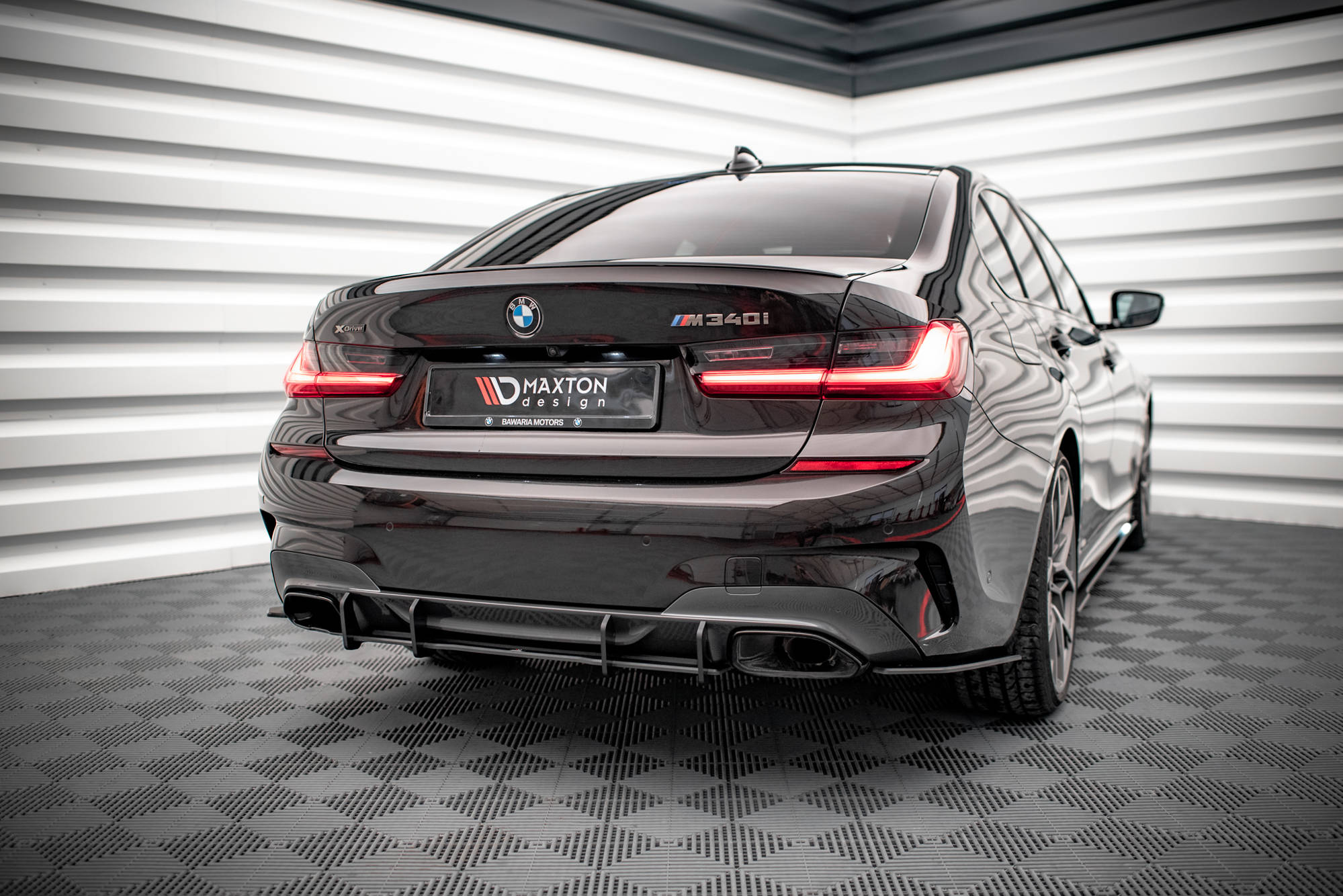 Street Pro Heckschürze Heck Ansatz Diffusor passend für BMW 3er M-Paket G20 / G21 rot