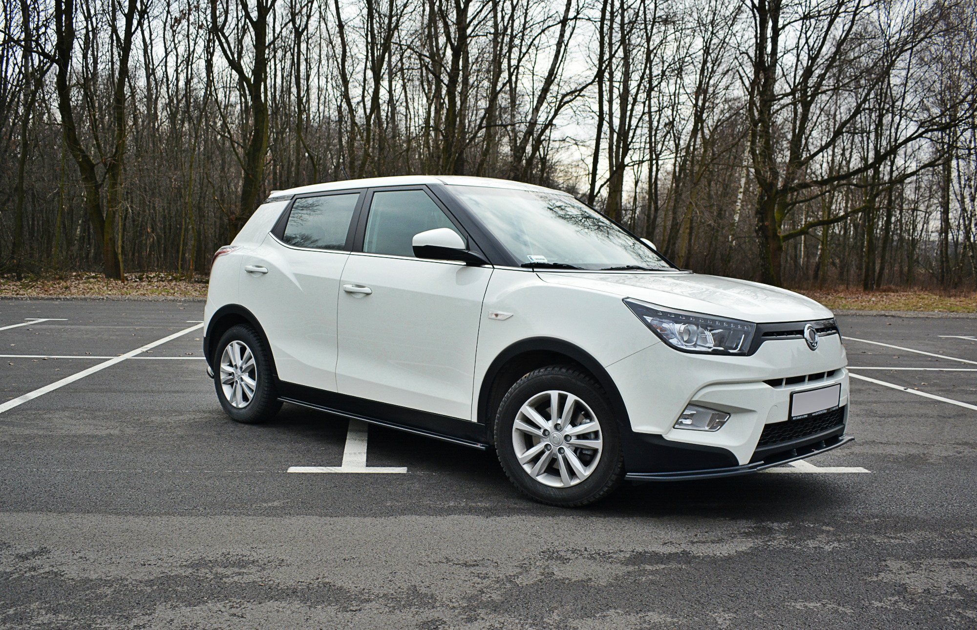 Seitenschweller Ansatz Paar passend für SSANGYONG TIVOLI schwarz Hochglanz
