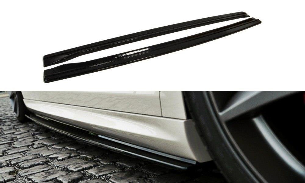 Street+ Seitenschweller Leisten passend für VW Passat CC R36 RLINE vor FL schwarz Hochglanz