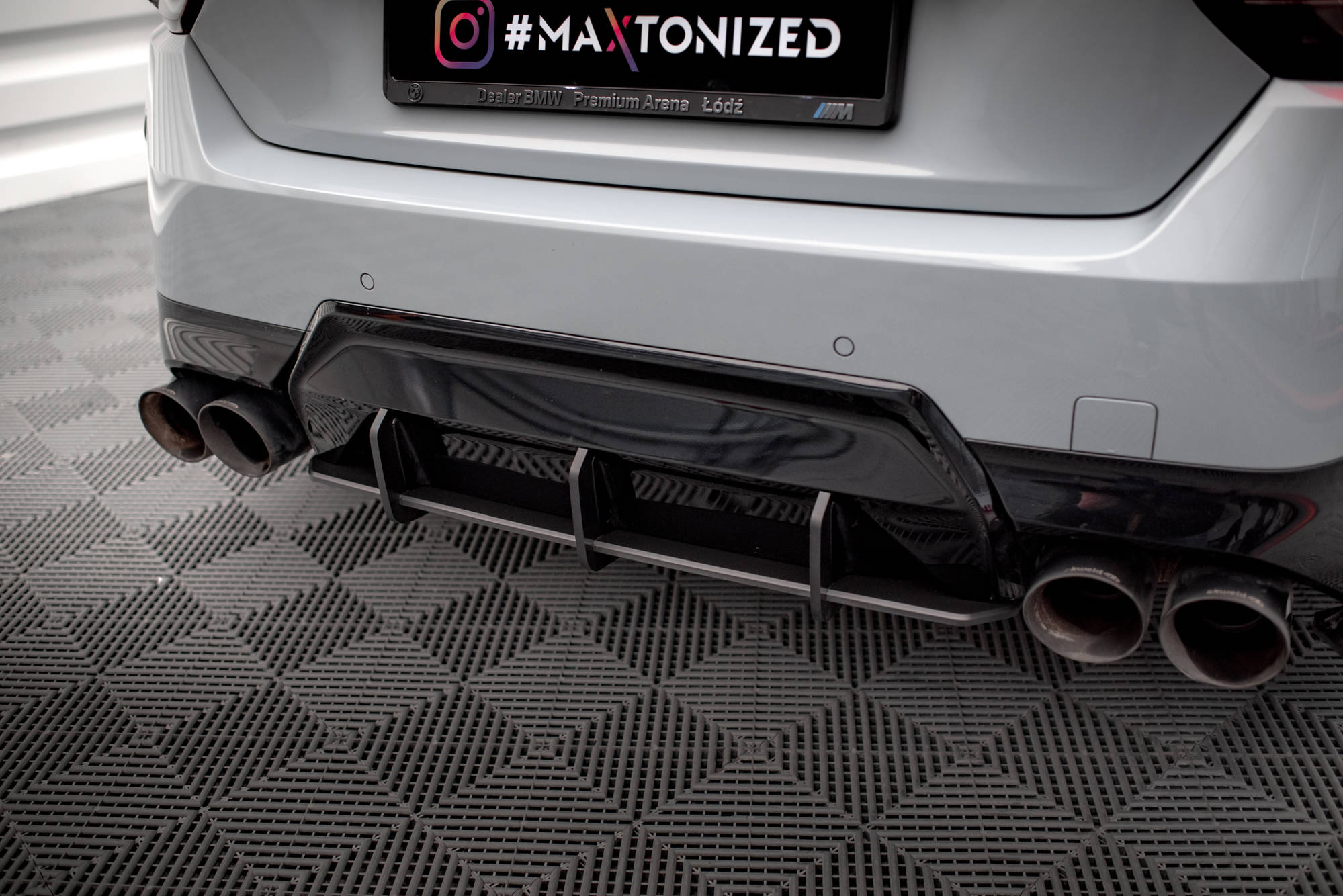 Street Pro Heckschürze Heck Ansatz Diffusor passend für BMW 2 Coupe M240i G42 schwarz-rot