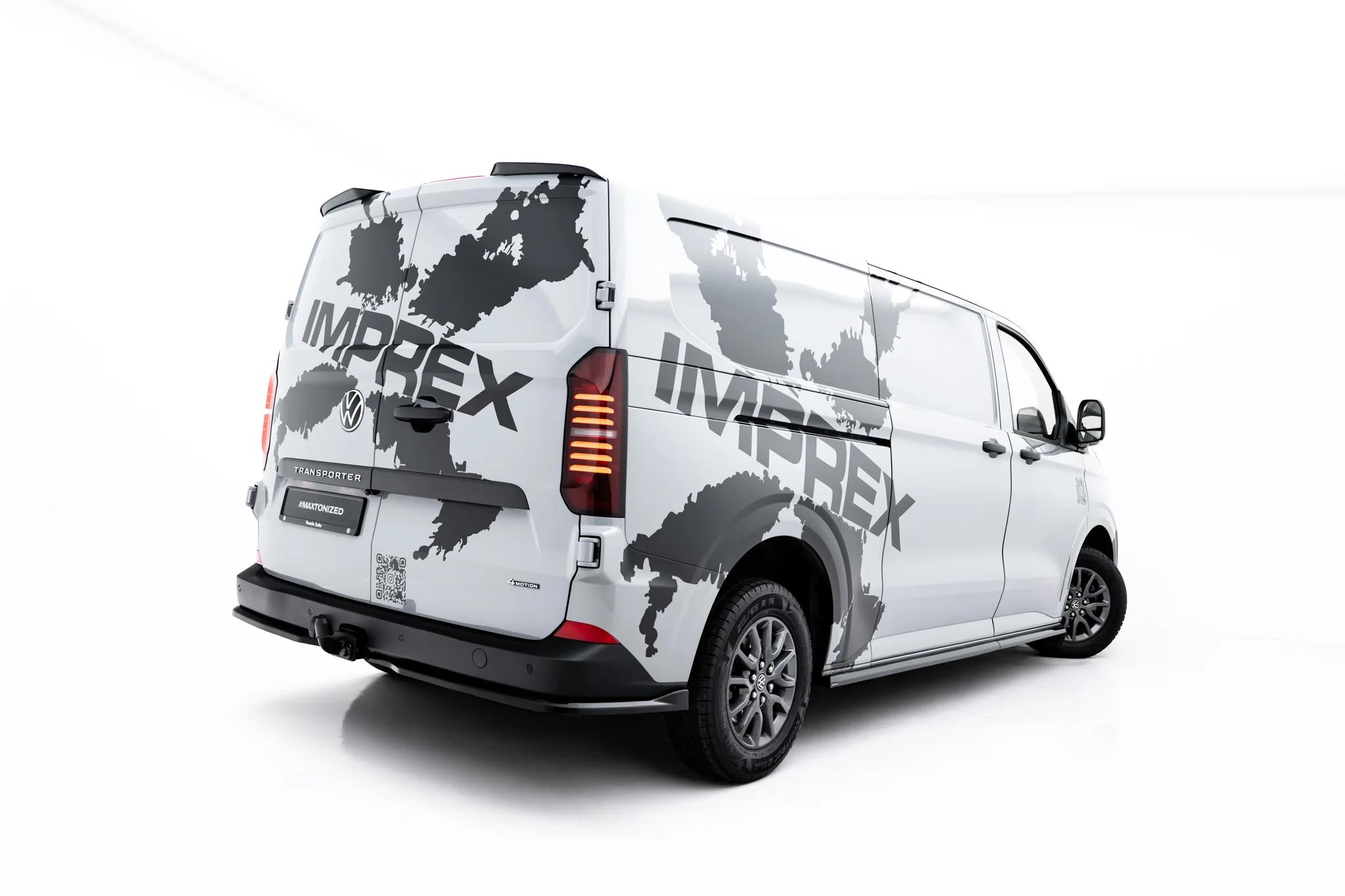 Heckspoiler Lippe passend für VW Transporter T7 / Ford Transit Custom Mk2 schwarz Hochglanz