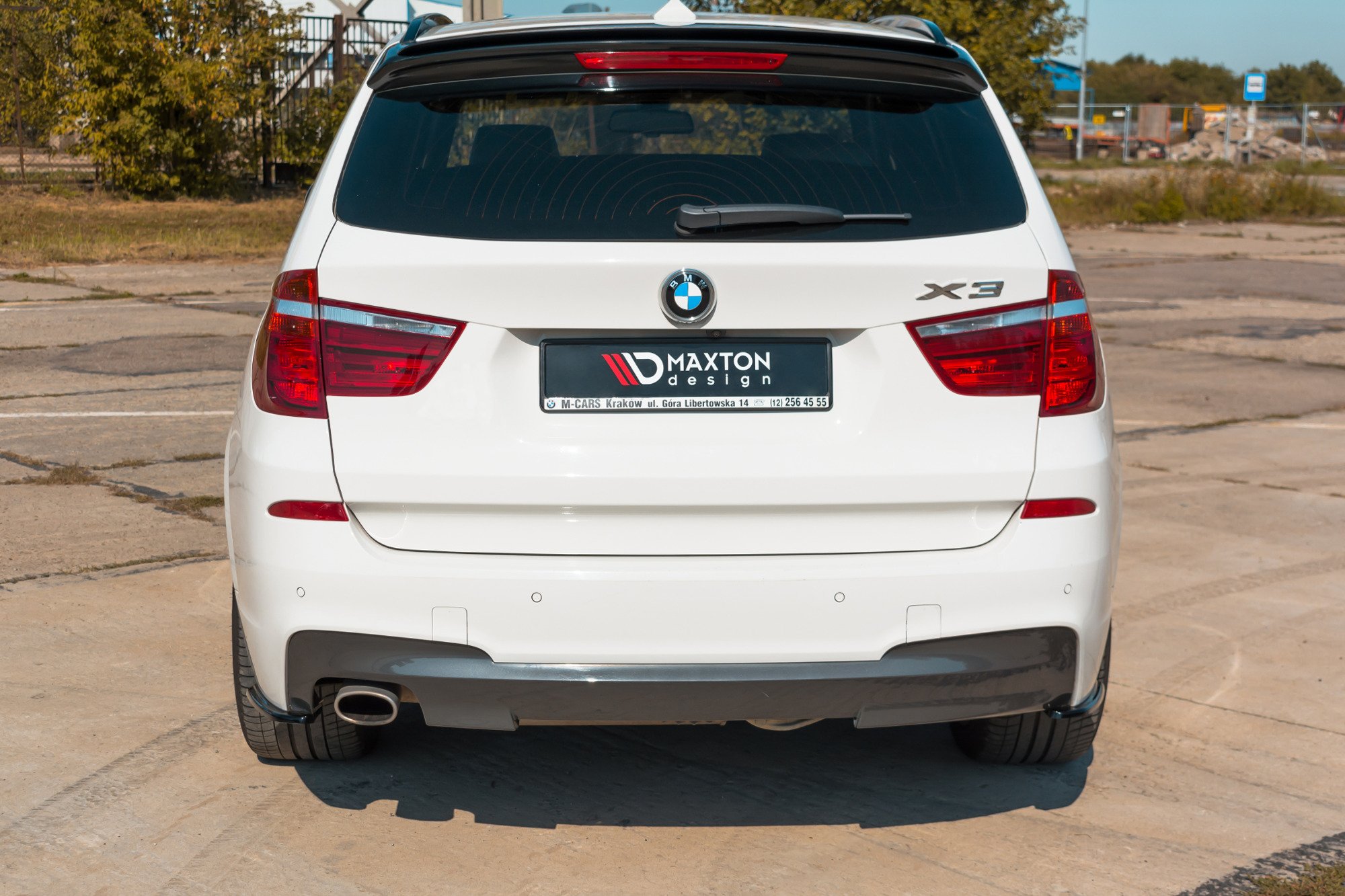Heck Ansatz Flaps Diffusor für BMW X3 M-Paket F25 Facelift schwarz Hochglanz