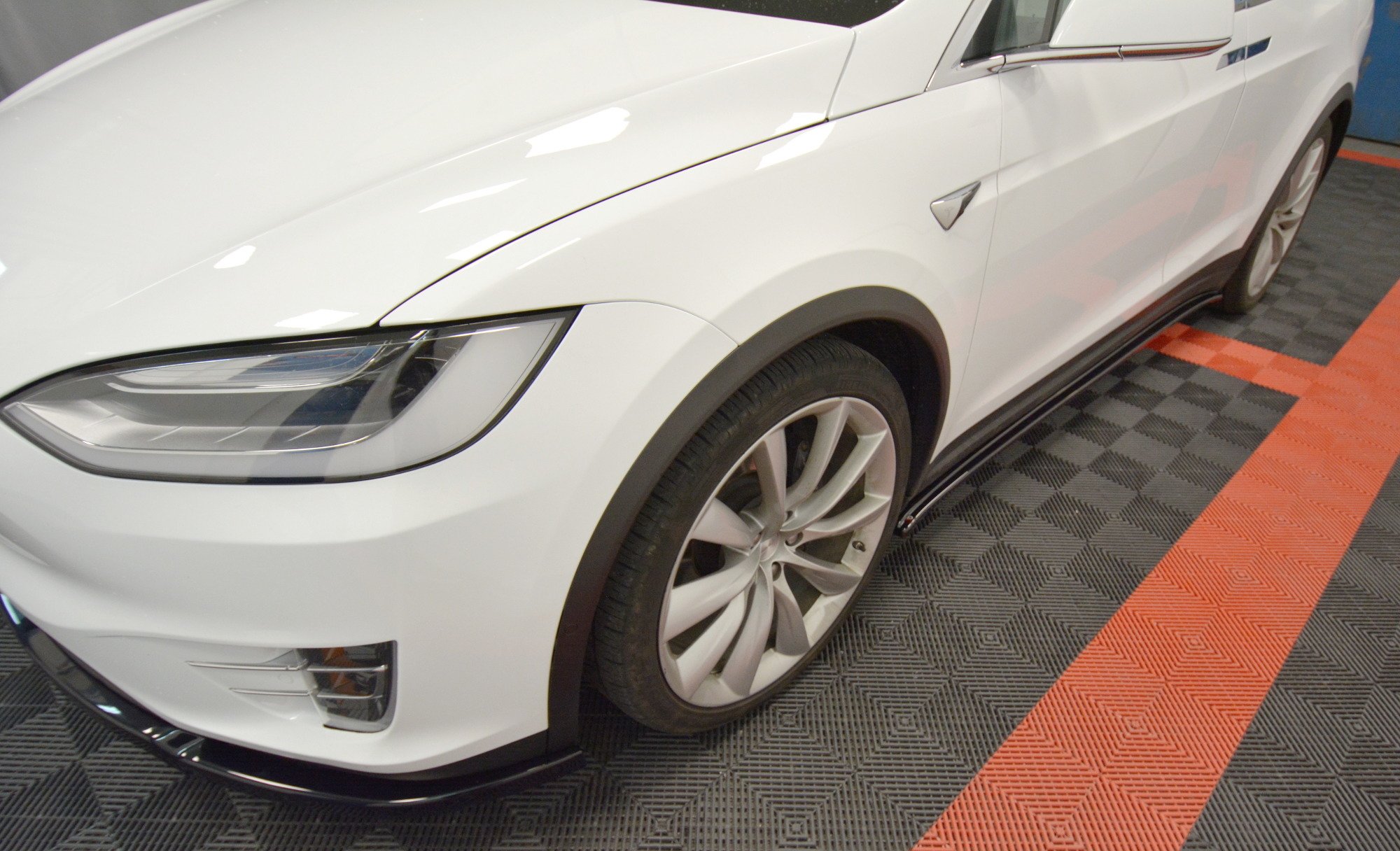 Seitenschweller Ansatz Paar V.1 passend für Tesla Model X Mk1 schwarz Hochglanz