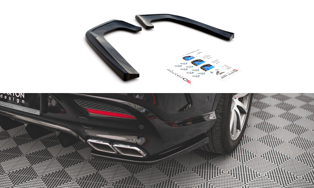 Street+ Heck Ansatz Flaps V.2 passend für Mercedes GLE Coupe 63 AMG C292 schwarz Hochglanz