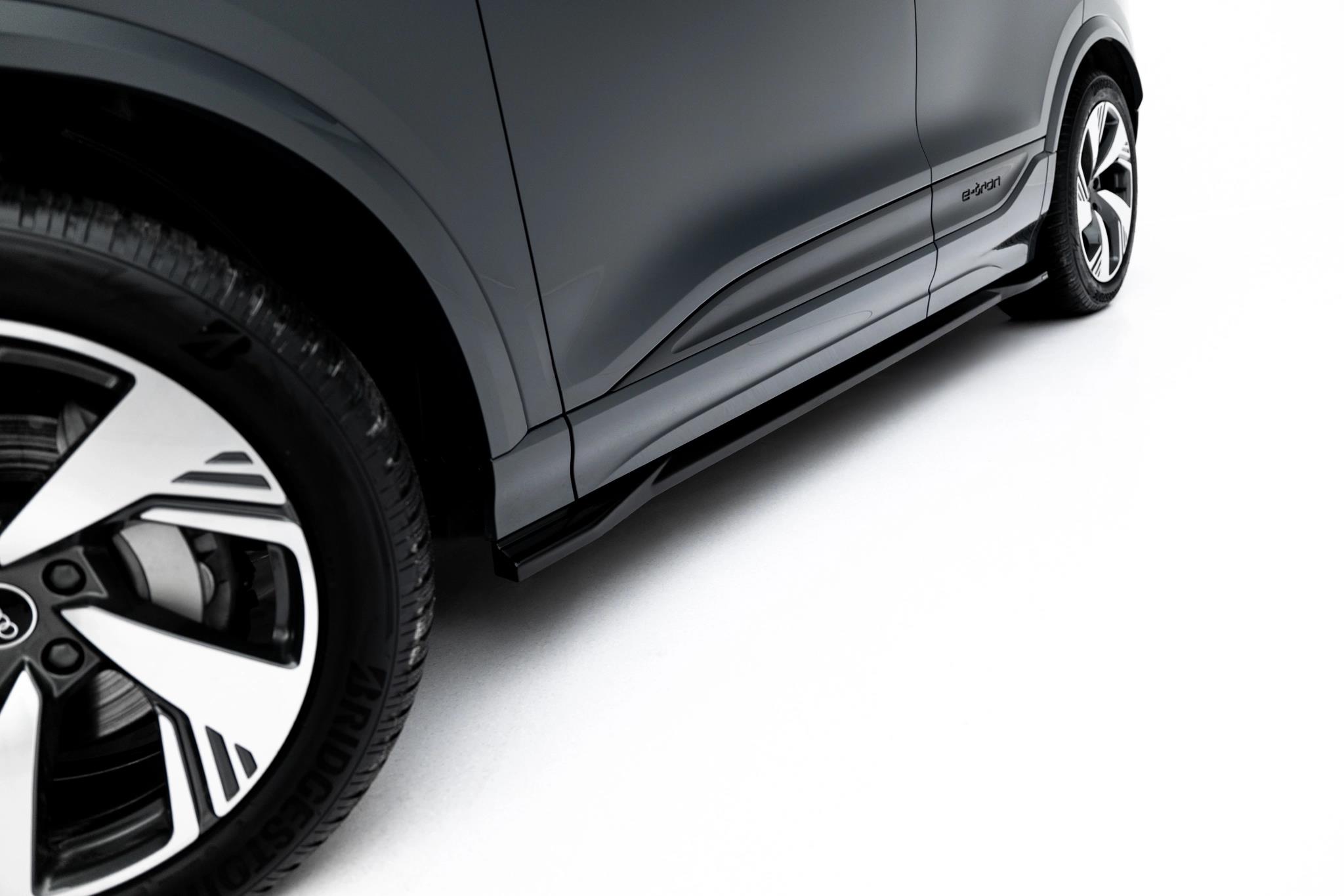 Seitenschweller Ansatz Paar passend für Audi Q6 e-tron Standard / S-Line / SQ6 e-tron SUV / Sportback Mk1 schwarz Hochglanz