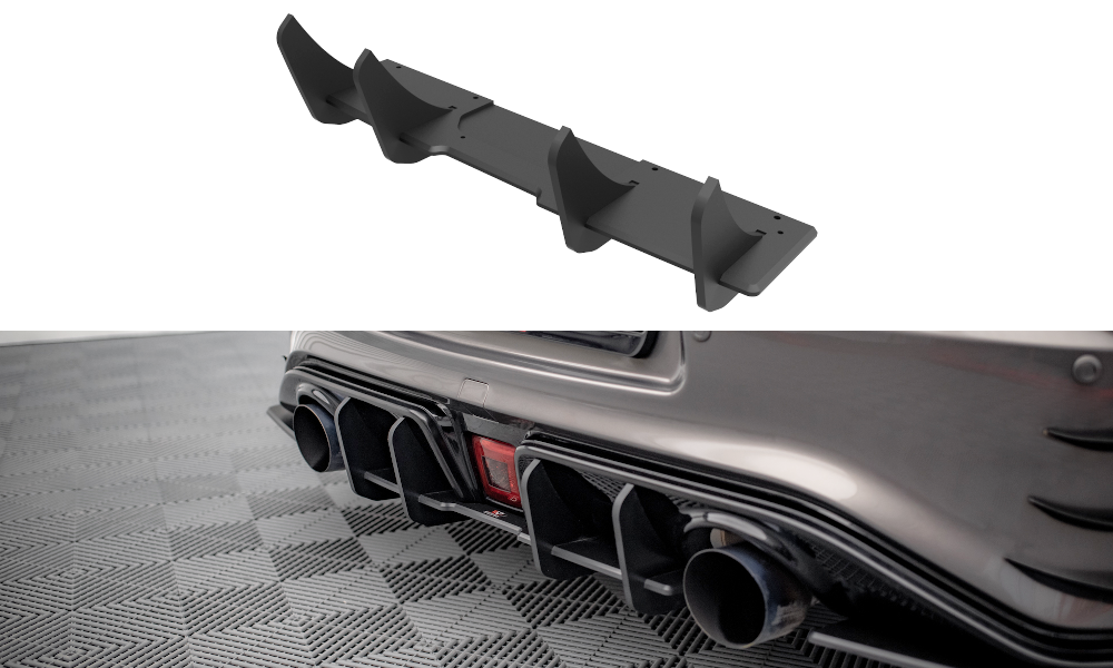 Street Pro Heckschürze Heck Ansatz Diffusor passend für Nissan 370Z Nismo FL schwarz-rot