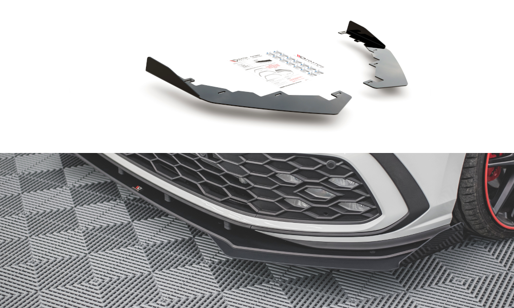 Front Stoßstange Flaps passend für VW Golf GTI / GTE / GTD / R-Line Mk8 schwarz Hochglanz