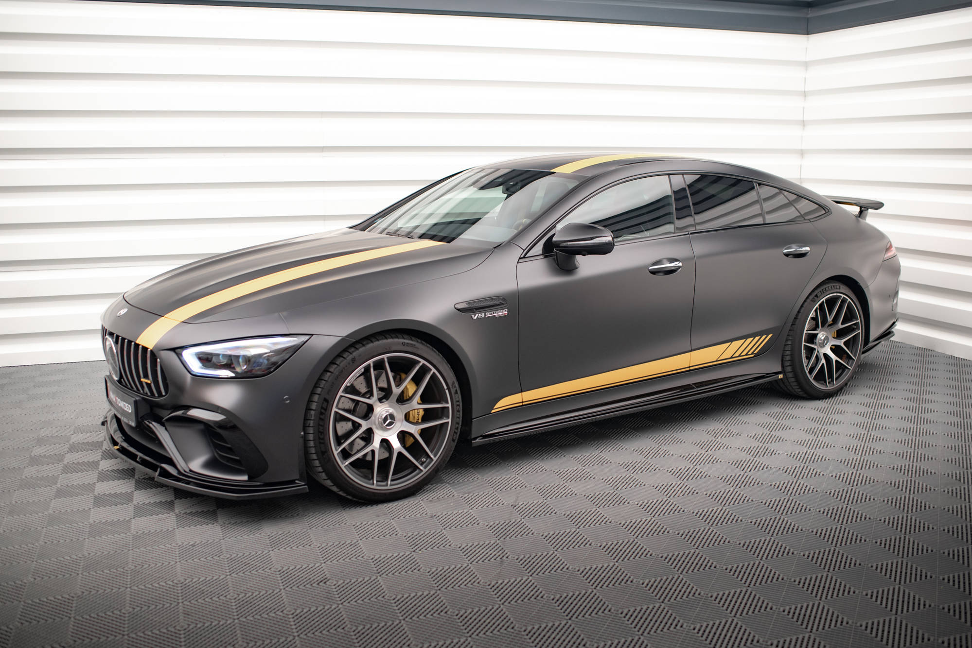 Seitenschweller Ansatz für Mercedes-AMG GT 63S 4-Door Coupe X290 schwarz Hochglanz