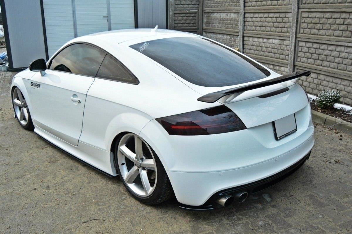 Heck Ansatz Flaps Diffusor für Audi TT S 8J schwarz Hochglanz