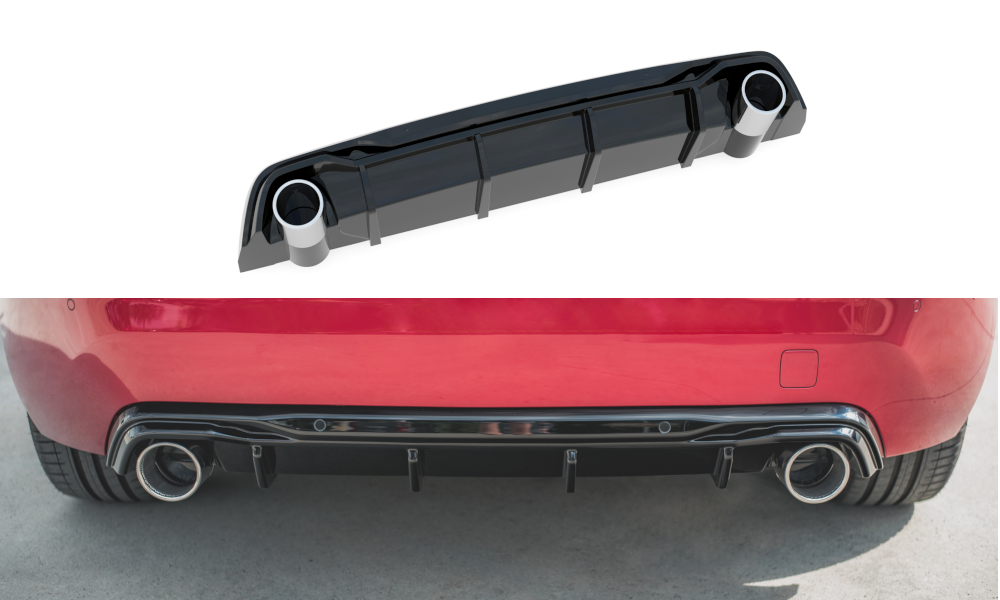 Street+ Heck Ansatz Diffusor + Endrohre passend für Peugeot 308 GT Mk2 FL