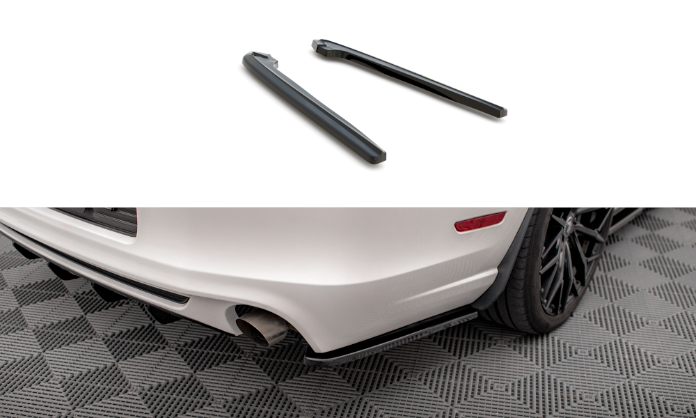 Street+ Heck Ansatz Flaps passend für Ford Mustang Mk5 FL schwarz Hochglanz