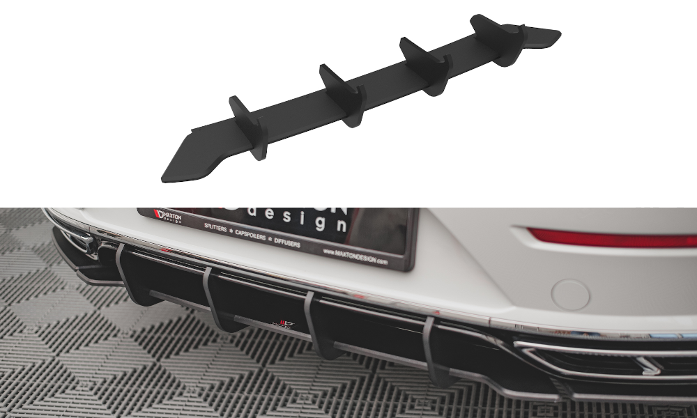 Street Pro Heckschürze Heck Ansatz Diffusor passend für VW Arteon R-Line FL schwarz-rot