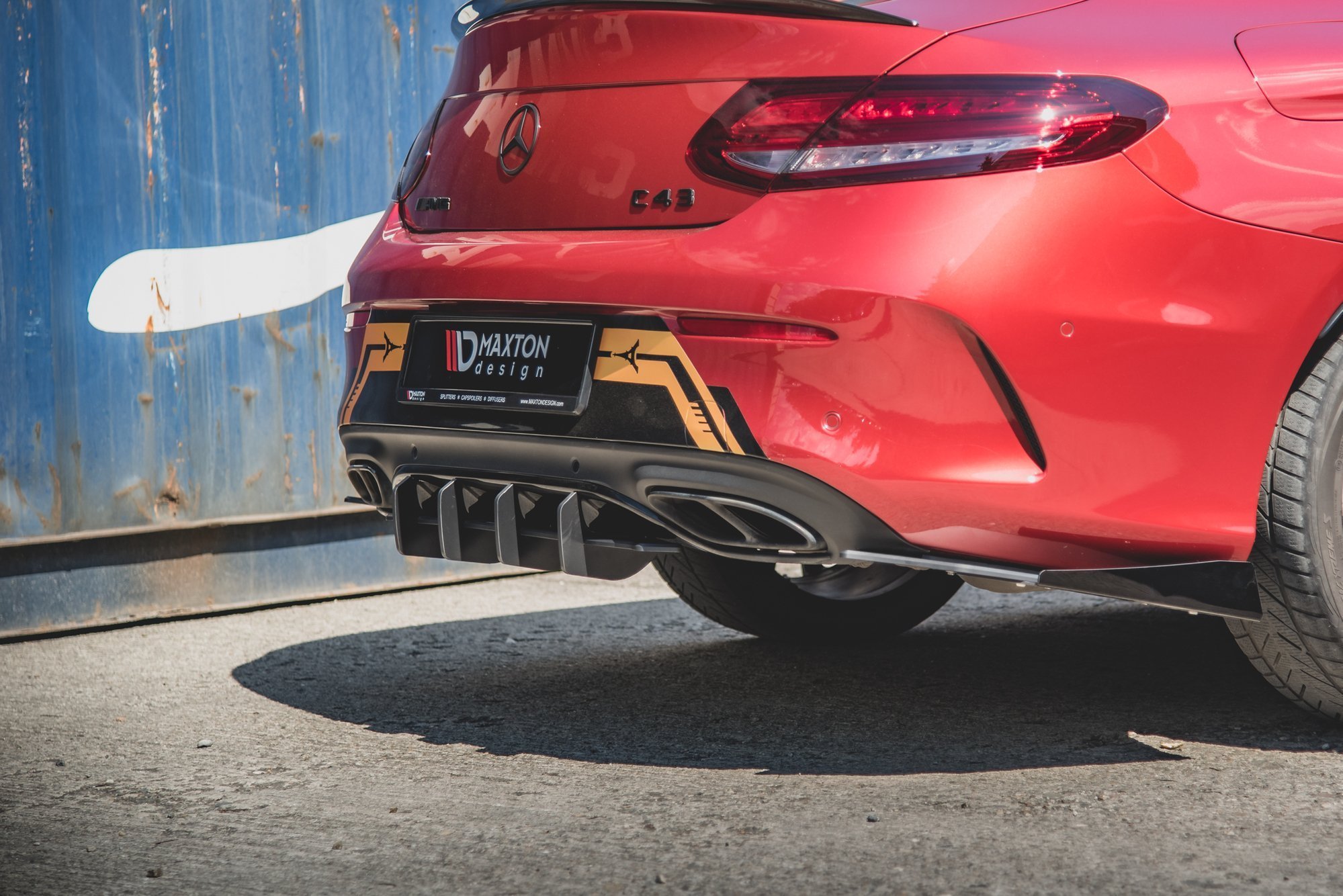 Street Pro Heckschürze Heck Ansatz Diffusor passend für Mercedes-AMG C43 Coupe C205
