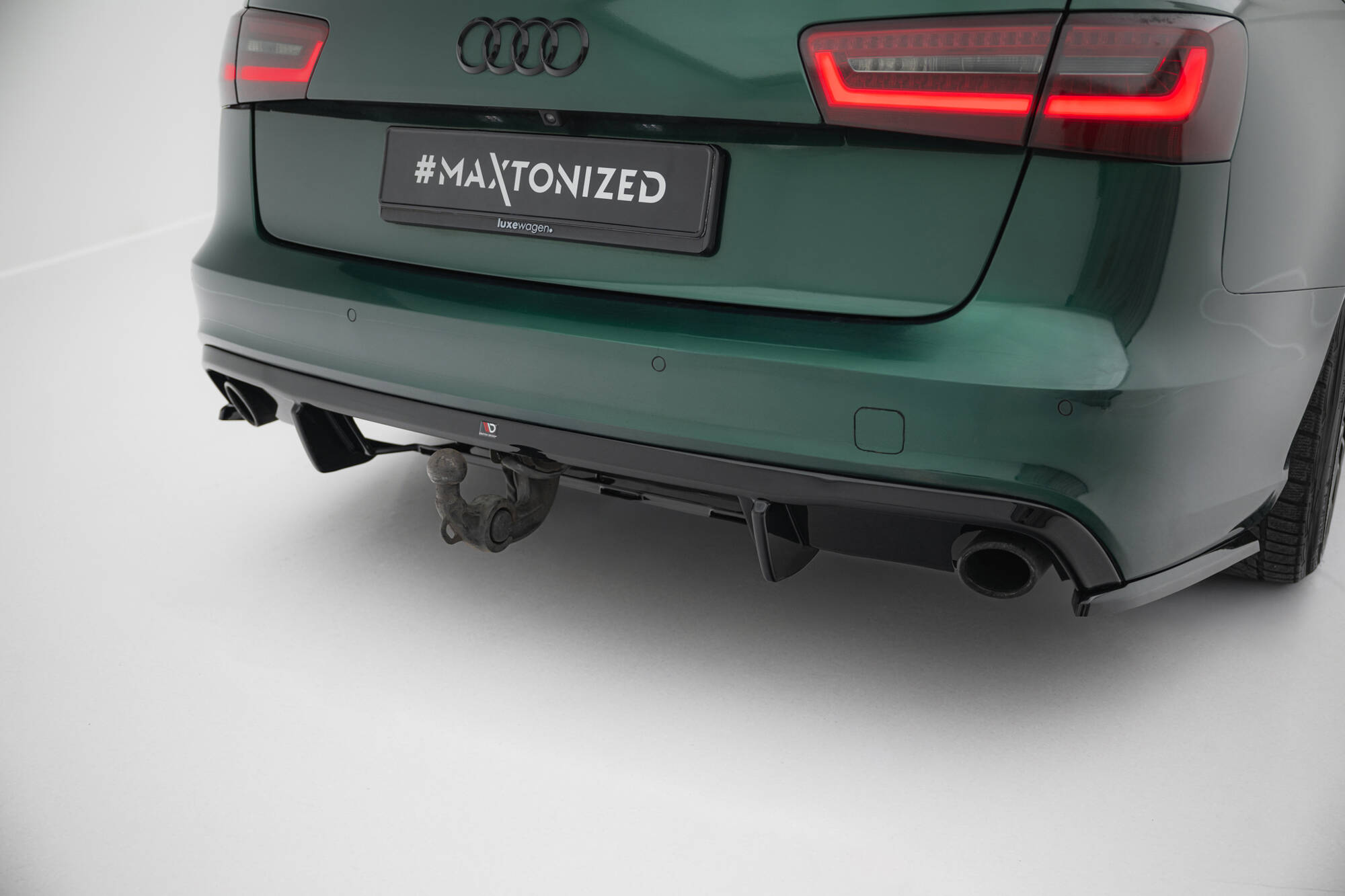 Street+ Heck Ansatz Diffusor passend für Audi A6 S-line Avant C7 schwarz Hochglanz