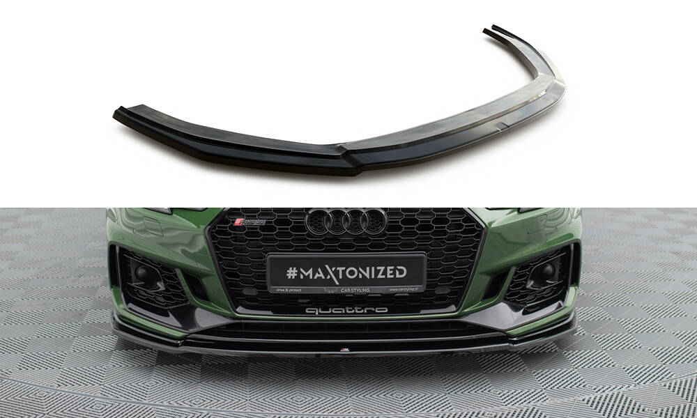 Front Ansatz V.2 für AUDI RS4 B9 schwarz Hochglanz