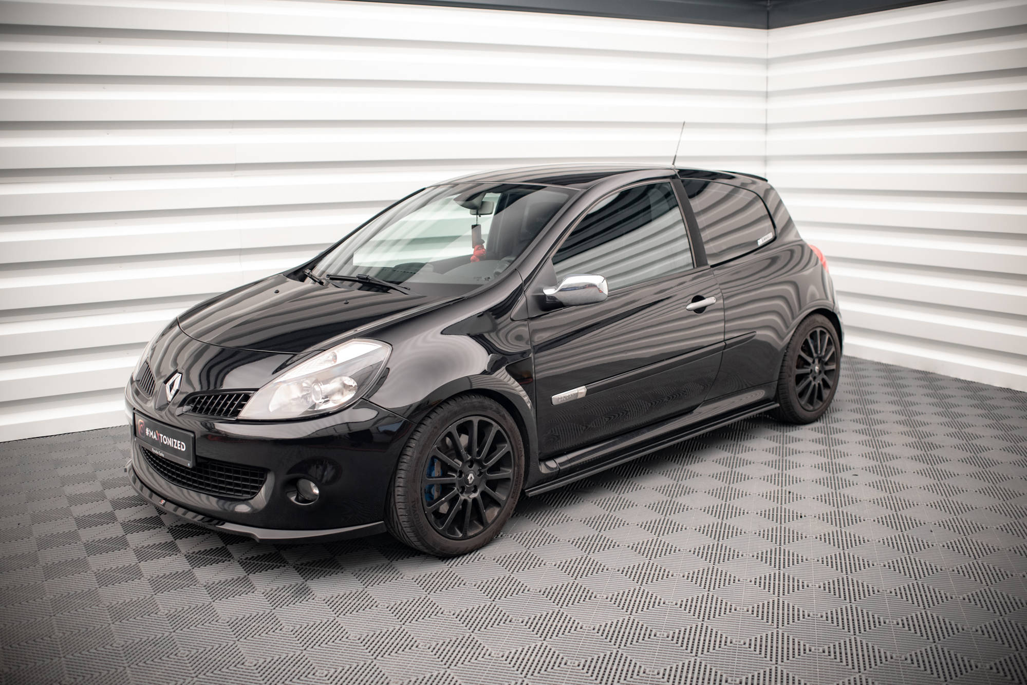 Street+ Seitenschweller Leisten passend für Renault Clio MK3 RS schwarz Hochglanz