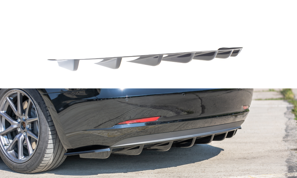 Heckansatz Diffusor passend für Tesla Model 3 schwarz Hochglanz