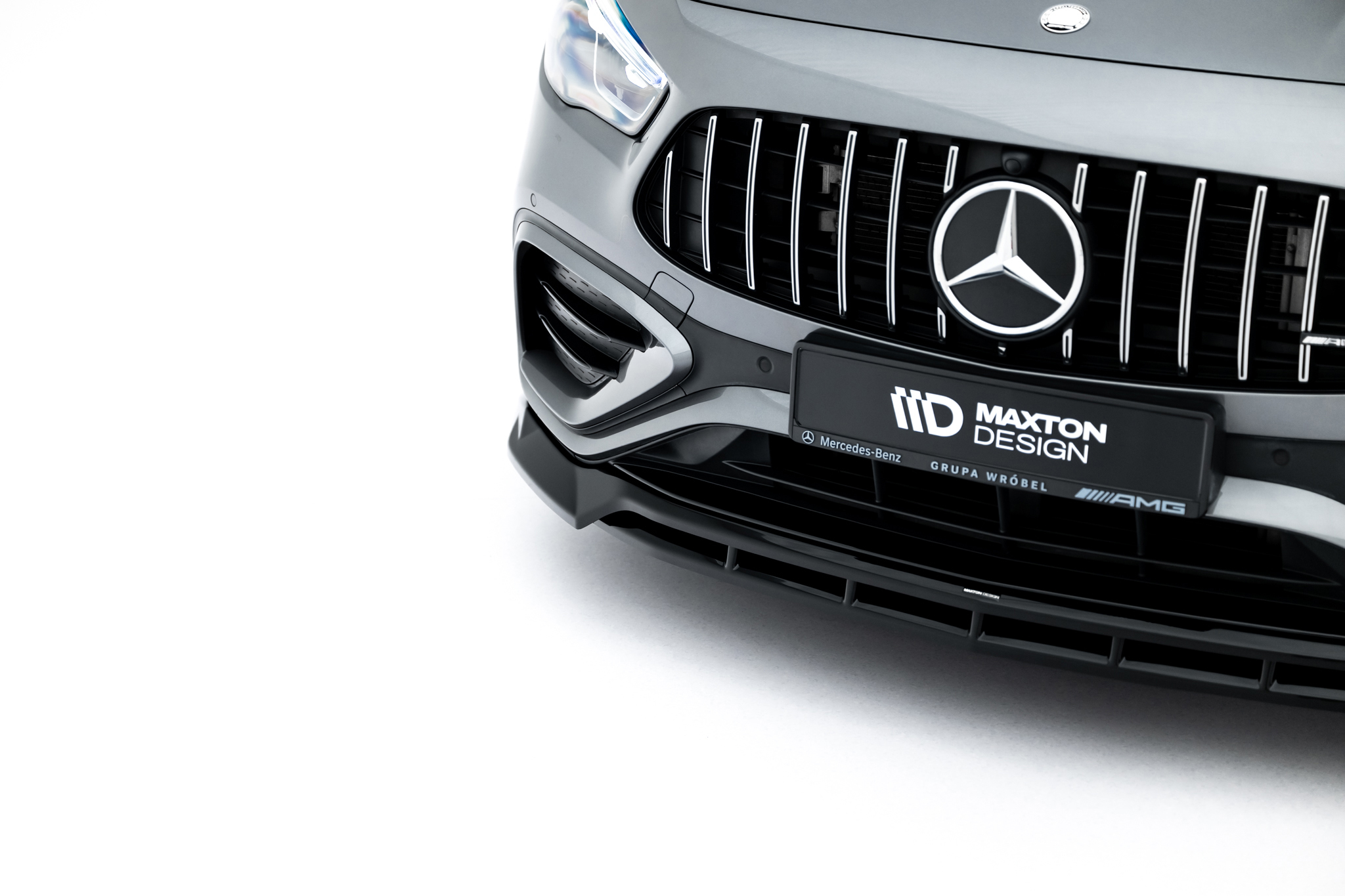 Street+ Spoilerlippe Front Ansatz V.1 passend für Mercedes-AMG GLA 35 H247 FL schwarz Hochglanz