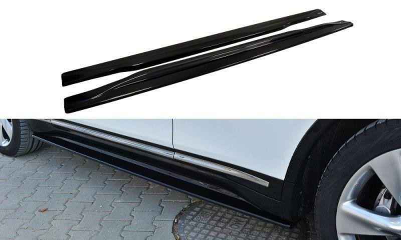 Seitenschweller Ansatz Paar passend für Infiniti QX70 schwarz Hochglanz