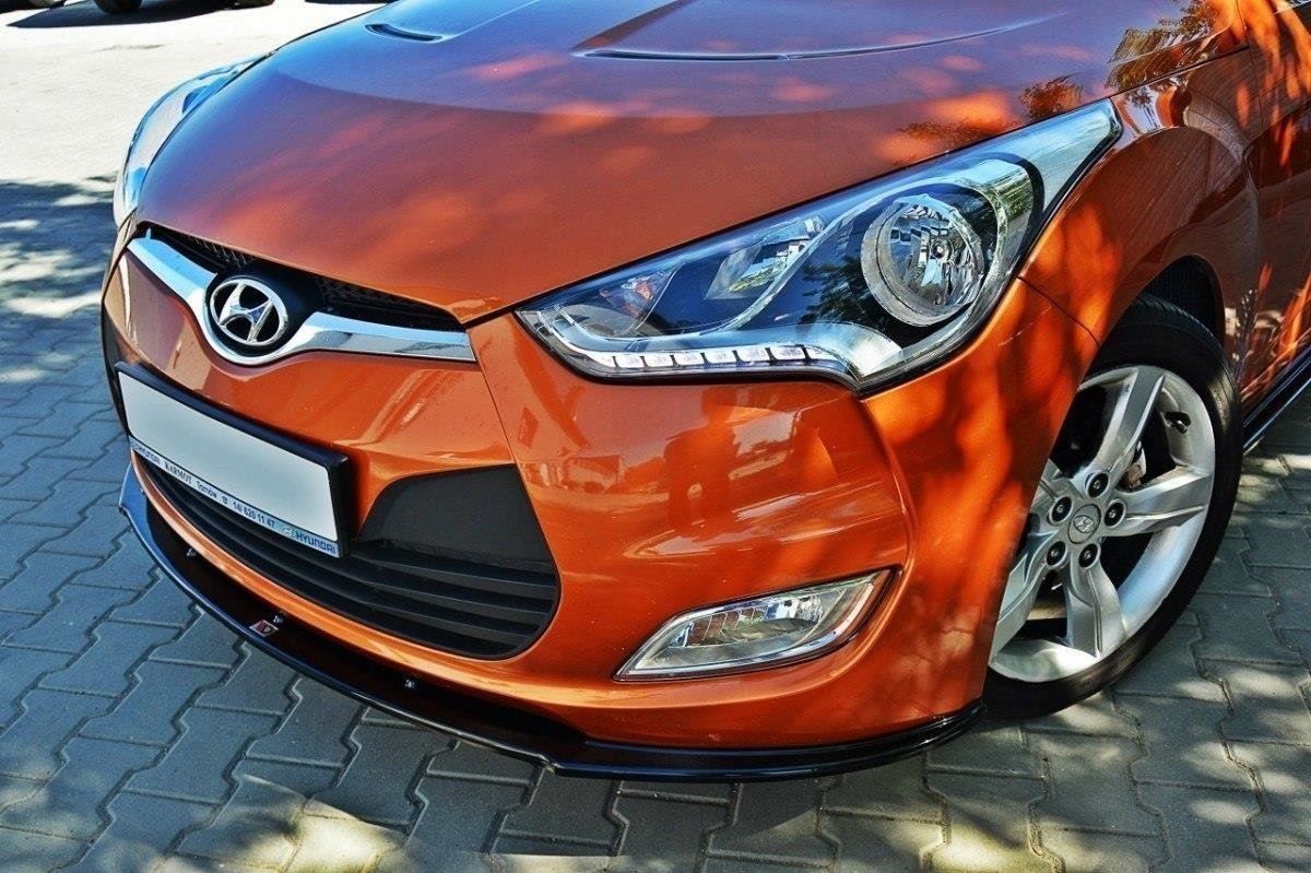 Street+ Spoilerlippe Front Ansatz passend für Hyundai Veloster schwarz Hochglanz