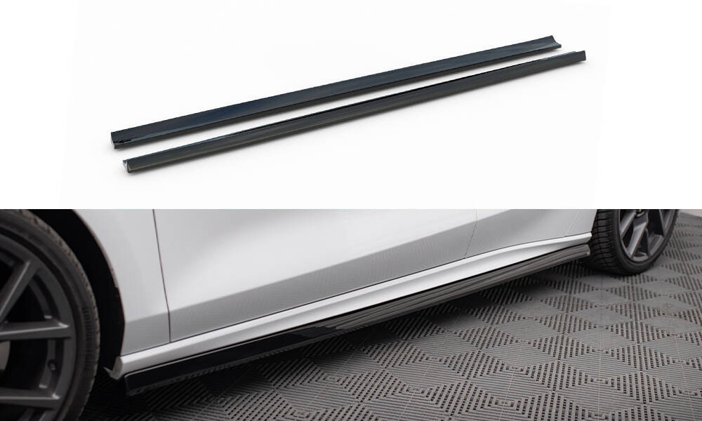 Seitenschweller Ansatz für V.5 Ford Focus ST / ST-Line Mk4 Facelift schwarz Hochglanz