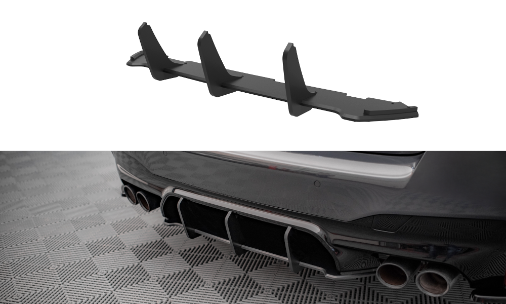 Street Pro Heckschürze Heck Ansatz Diffusor passend für BMW M5 F90 FL schwarz-rot