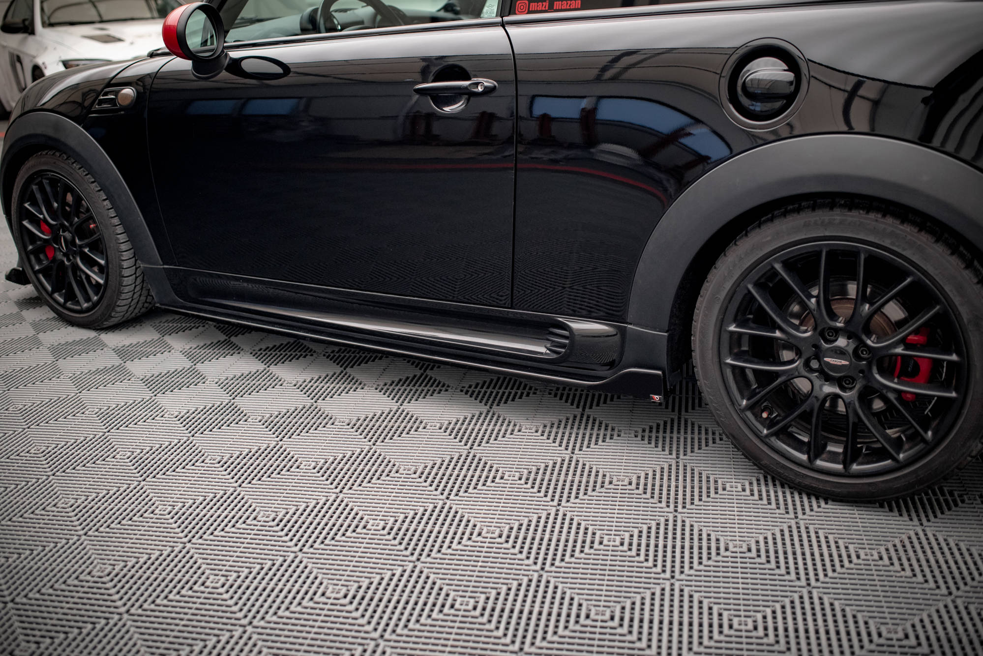 Street+ Seitenschweller Leisten V.2 passend für Mini Cooper John Cooper Works R56 schwarz Hochglanz