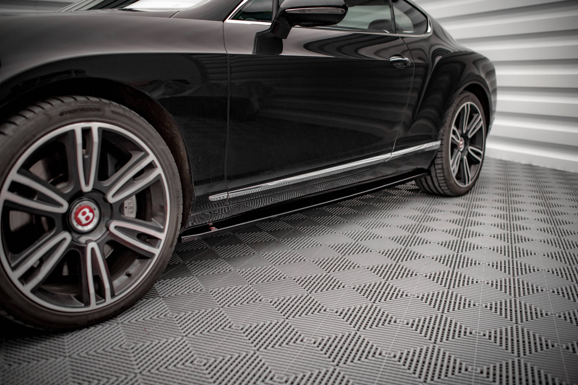 Seitenschweller Ansatz Paar passend für Bentley Continental GT V8 S Mk2 schwarz Hochglanz